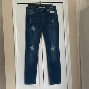 I & M Jeans distressed blue denim size 9